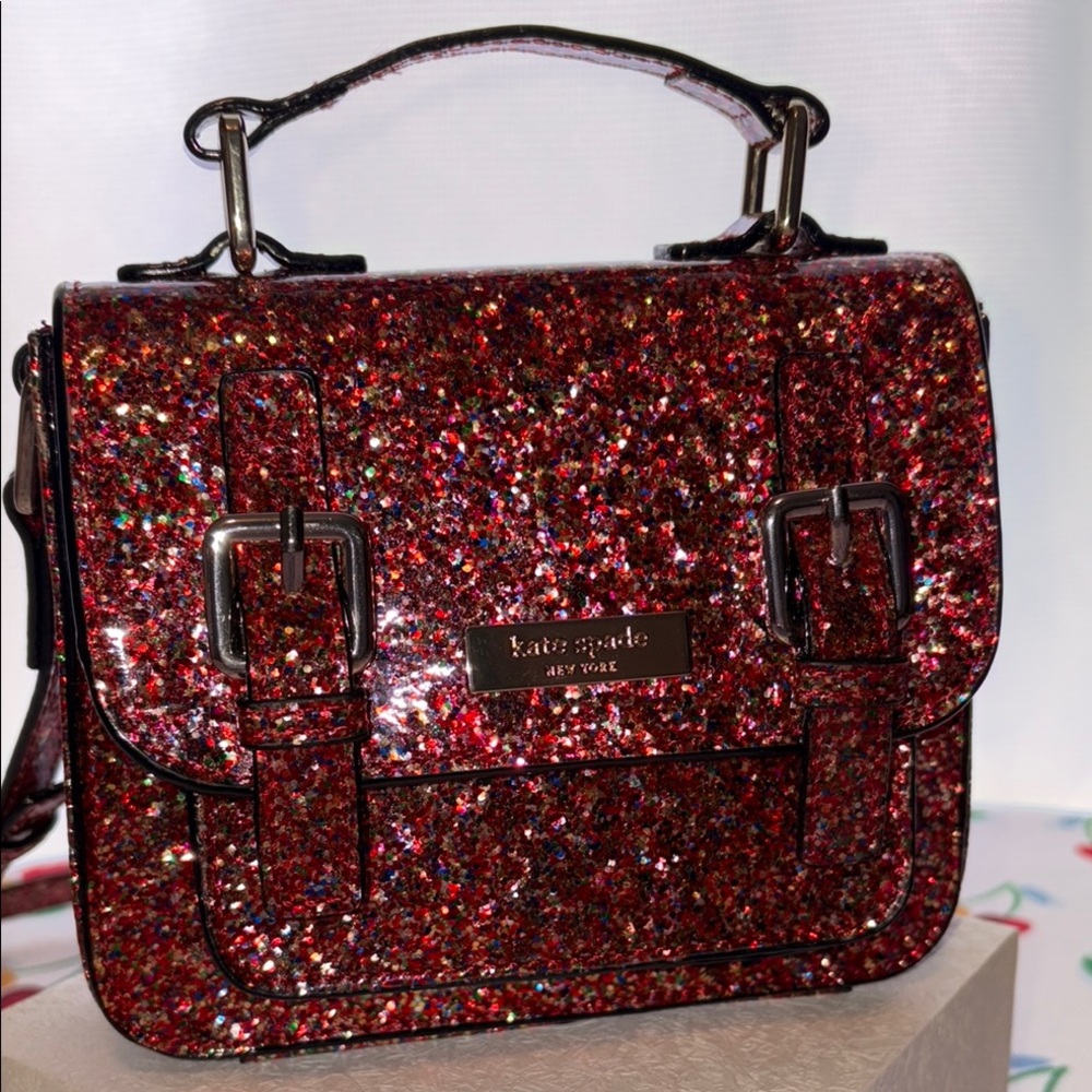 Kate Spade Scout Red Multicolor Glitter Mini Shoulder Bag EXCELLENT CONDITION